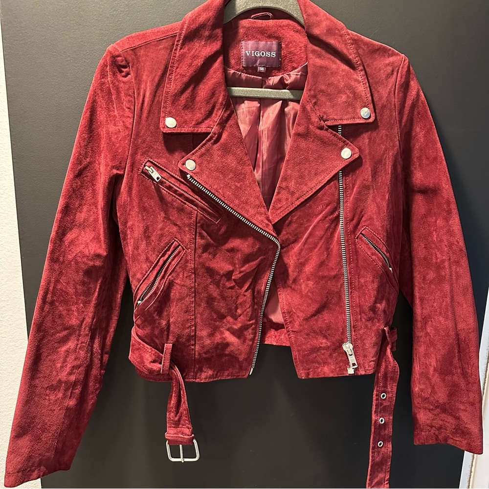 Burgundy Suede Jacket